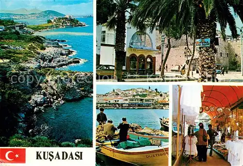 AK / Ansichtskarte Kusadasi Genel goeruenues Sehirden bir kose Eski liman Turistik bir pazar Kusadasi