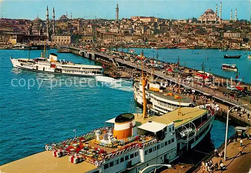 AK / Ansichtskarte Istanbul_Constantinopel Galata Bruecke Neue Mosche und Sueleymaniye Istanbul_Constantinopel