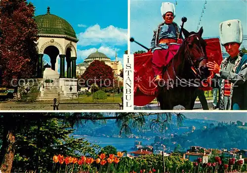 AK / Ansichtskarte Istanbul_Constantinopel Bosphorus Mehter and German Fountain Istanbul_Constantinopel