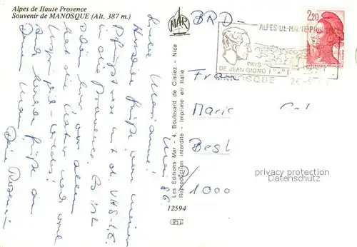 Manosque Teilansichten Markt Landschaftspanorama Manosque