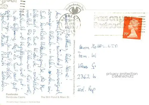 Pembroke Castle Street Scene Pembroke