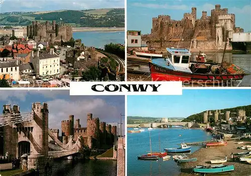 Conwy Various views of the city Castle Bridge 