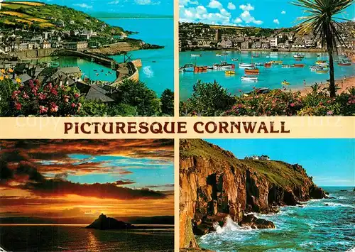 Cornwall_UK Various views of the coast Sunset Cornwall UK