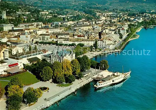 AK / Ansichtskarte Vevey_VD Jardin du Ribage et Debarcadere Vevey_VD