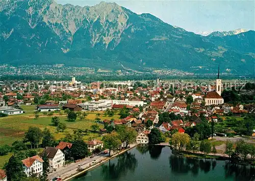 AK / Ansichtskarte Buchs_SG Fliegeraufnahme mit Schaan Vaduz Drei Schwestern Buchs_SG