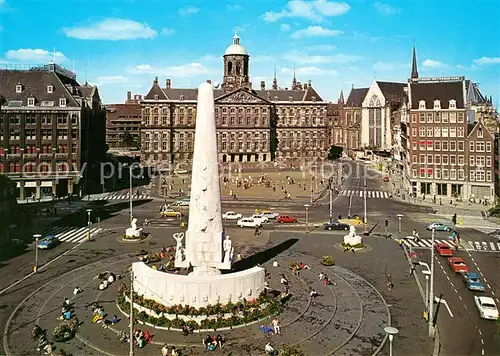 AK / Ansichtskarte Amsterdam_Niederlande Dam met Koninlijk Paleis en Nationaal Monument Amsterdam_Niederlande