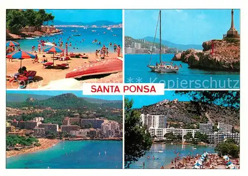 AK / Ansichtskarte Santa_Ponsa_Mallorca_Islas_Baleares Strand Teilansichten Santa_Ponsa