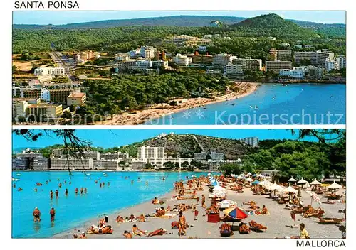 AK / Ansichtskarte Santa_Ponsa_Mallorca_Islas_Baleares Panorama Strand Santa_Ponsa