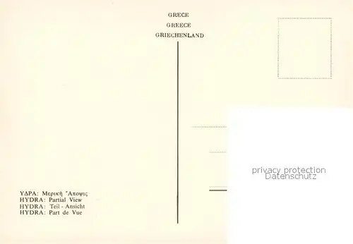 Hydra Teilansicht Hafen Panorama Hydra