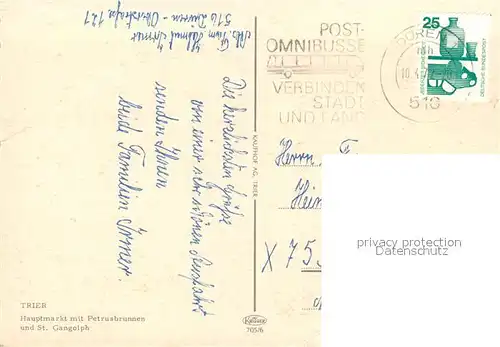 Trier Hauptmarkt mit Petrusbrunnen und St Gangolph Trier