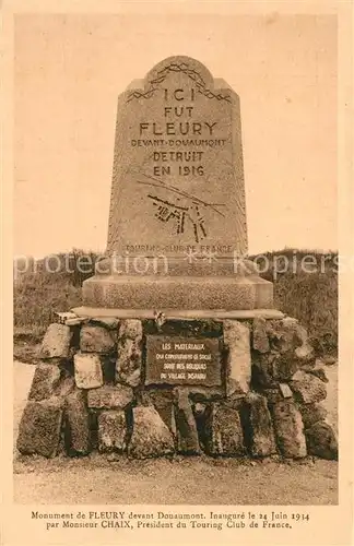 Fleury devant Douaumont Monument Grande Guerre Fleury devant Douaumont