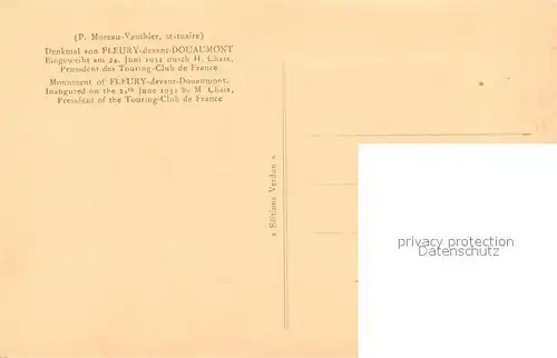 Fleury devant Douaumont Monument Grande Guerre Fleury devant Douaumont