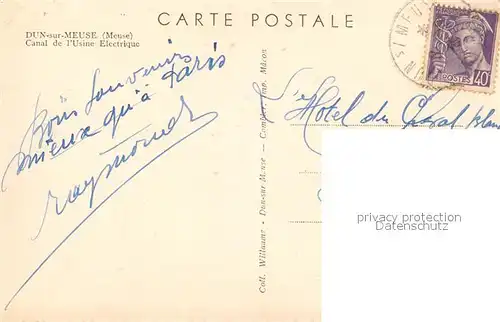 Dun sur Meuse Canal de la Centrale Electrique Dun sur Meuse