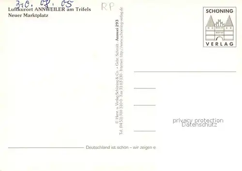 AK / Ansichtskarte Annweiler_Trifels Neuer Marktplatz Annweiler_Trifels