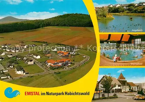 AK / Ansichtskarte Emstal_Bad Fliegeraufnahme Kurbetrieb Angelteich Thermalbad Kasseler Strasse Emstal_Bad