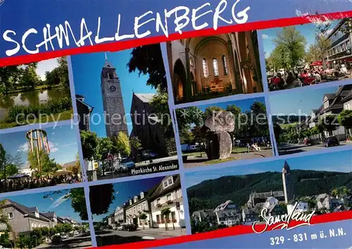 AK / Ansichtskarte Schmallenberg Teilansichten Pfarrkirche St Alexander Inneres Panorama Schmallenberg