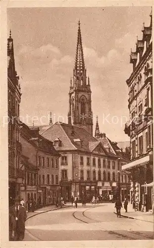 AK / Ansichtskarte Muelhausen_Elsass Wildemannstrasse Blick zur Kirche Muelhausen Elsass