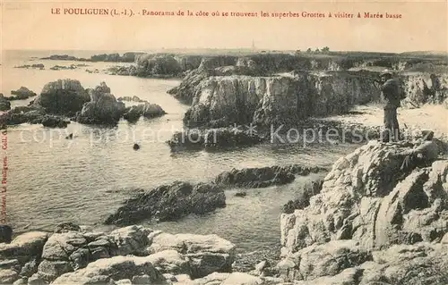 AK / Ansichtskarte Le_Pouliguen Panorama de la cote avec les grottes a visiter a maree basse Le_Pouliguen