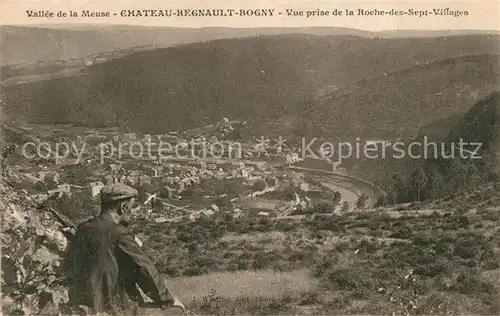 Chateau Regnault et Bogny vue prise de la Roche des sept Villages Chateau Regnault