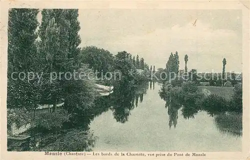 Mansle Les bords de la Charente vue prise du Pont de Mansle Mansle