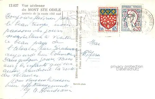 Mont Sainte Odile_Mont Ste Odile Vue aerienne Mont Sainte Odile