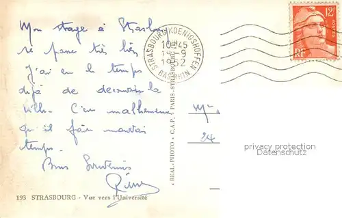 Strasbourg_Alsace Vue vers l Universite Strasbourg Alsace