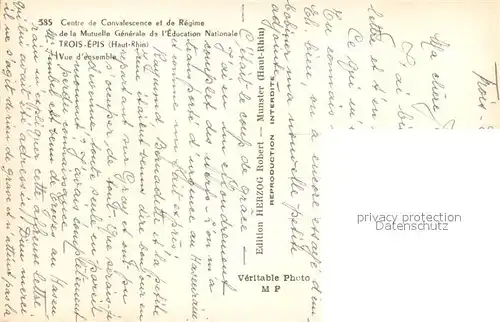 Trois_Epis_Haut_Rhin_Elsass Centre de Convalescence et de Regime de la Mutuelle Generale de l Education Nationale Trois_Epis