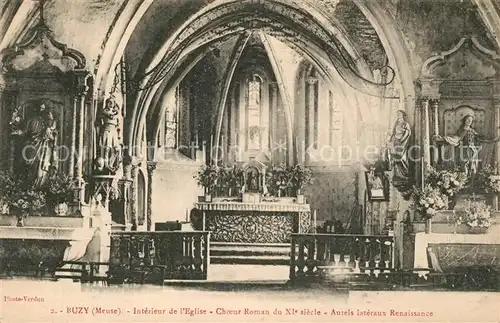 Buzy Darmont Interieur de l Eglise Choeur Roman du XIe siecle Autels Renaissance Buzy Darmont