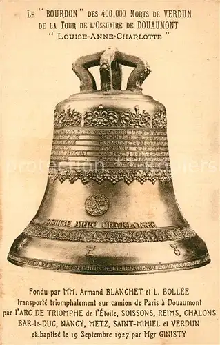 Douaumont Le Bourdon de la Tour de l Ossuaire Louise Anne Charlotte Douaumont