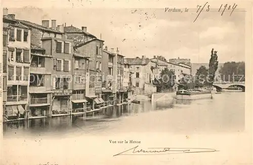 VERDUN_Meuse Vue sur la Meuse Vieilles Maisons Verdun Meuse