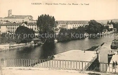 VERDUN_Meuse Hopital Saint Nicolas La Meuse et le canal Verdun Meuse
