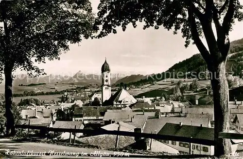 Nesselwang Ortsansicht mit Kirche Hoehenluftkurort Alpen Nesselwang