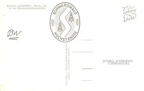 Hundseck Kurhaus an Schwarzwaldhochstrasse Hundseck