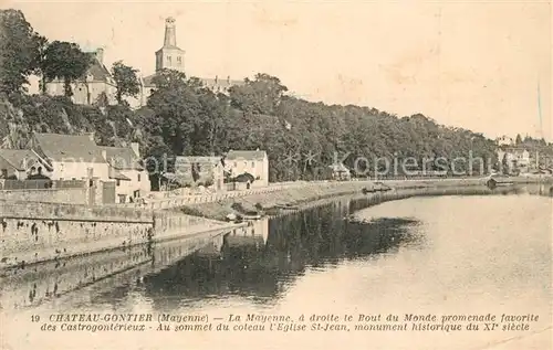 Chateau Gontier La Mayenne a droite le Bout du Monde promenade favorite des Castrogonterieux Chateau Gontier
