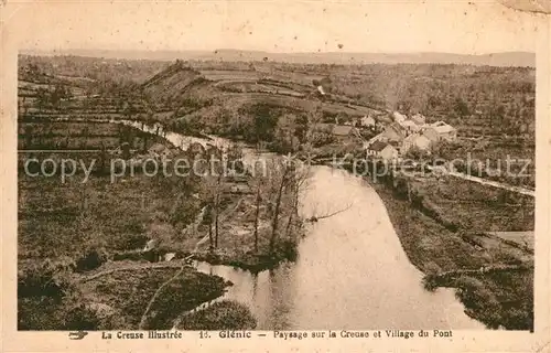 Glenic Paysage sur la Creuse et Village du Pont Glenic