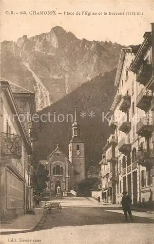 Chamonix Place de lEglise et le Brevent Chamonix