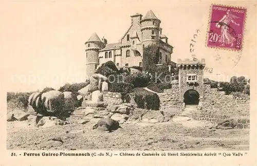 Perros Guirec Chateau de Costseres ou Henri Slenkiewicz ecrivit Quo Vadis Perros Guirec
