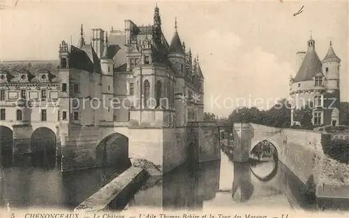 Chenonceaux_Indre_et_Loire Le Chateau Aile Thomas Robier et la Tour des Marques Chenonceaux_Indre