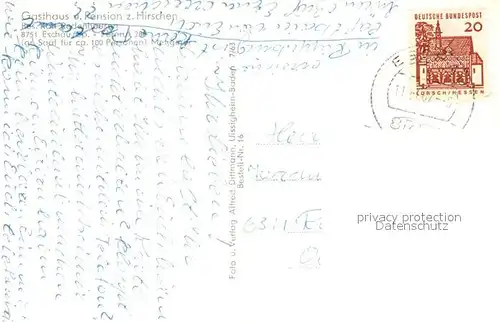 AK / Ansichtskarte Eschau_Unterfranken Schloss Sommerau Wildschweine Schloss Mespelbrunnen Eschau Unterfranken