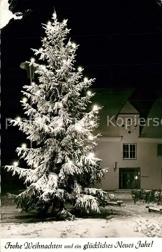 AK / Ansichtskarte Wasserburg_Bodensee Christbaum am Rathaus Weihnachtskarte Neujahrskarte Wasserburg Bodensee