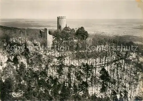 AK / Ansichtskarte Ribeauville_Haut_Rhin_Elsass Chateau Haut Ribeaupierre en hiver vue aerienne Ribeauville_Haut