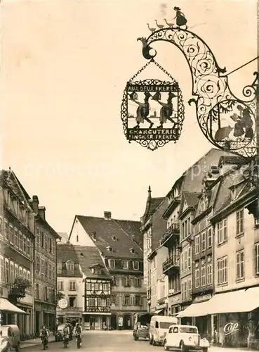 AK / Ansichtskarte Colmar_Haut_Rhin_Elsass Rue des Tetes Tuerschild Colmar_Haut_Rhin_Elsass