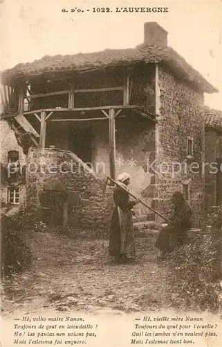 AK / Ansichtskarte Auvergne_Region He vieille mere Nanon Toujours du gout pour l ecuelle Auvergne Region