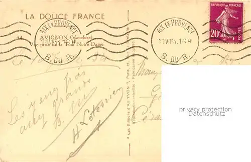 AK / Ansichtskarte Avignon_Vaucluse Vue prise de la Tour Notre Dame Avignon Vaucluse