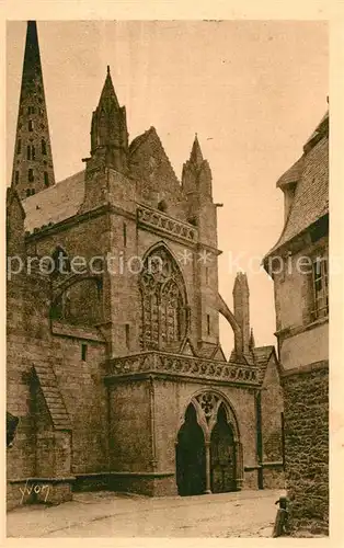 AK / Ansichtskarte Treguier_Cotes_d_Armor La Cathedrale Porche de lancienne Eglise Treguier_Cotes_d_Armor