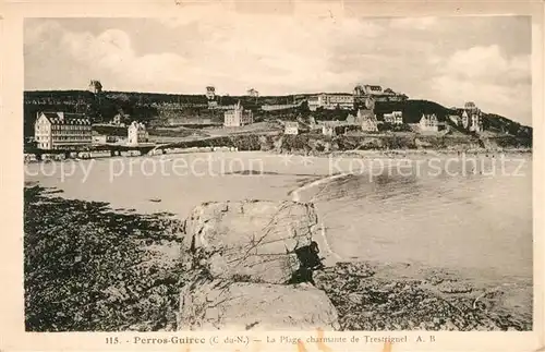 AK / Ansichtskarte Perros Guirec La Plage charmante de Trestrignel Perros Guirec