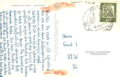 AK / Ansichtskarte Volkach Marktplatz Volkach