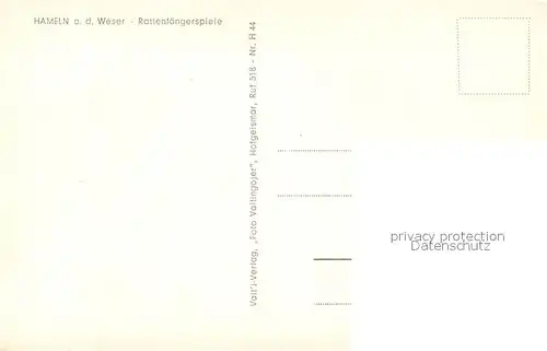 AK / Ansichtskarte Hameln_Weser Rattenfaengerspiele Hameln Weser