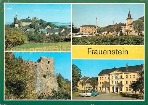 AK / Ansichtskarte Frauenstein_Brand Erbisdorf Schloss und Burgruine Markt Polytechn Oberschule Julius Fucik Frauenstein