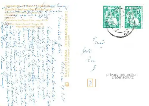 AK / Ansichtskarte Frauenstein_Brand Erbisdorf Schloss und Burgruine Markt Polytechn Oberschule Julius Fucik Frauenstein